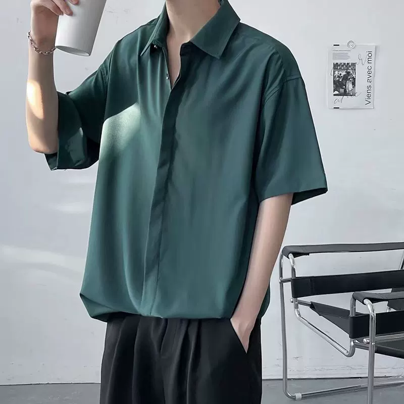 Autumn summer thin jacket, silk black shirt