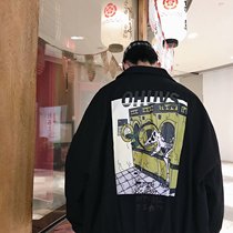 Autumn jacket Mens port wind ins casual jacket Korean version of the trend loose baseball suit student tide brand couple top