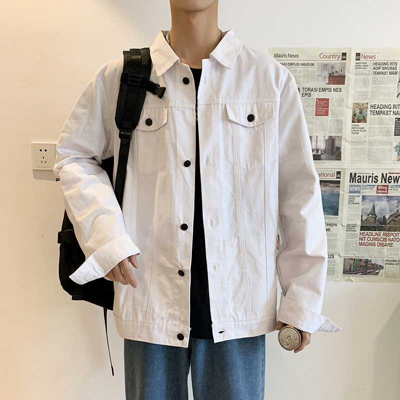 Jacket Men's Han Edition Autumn Winter Loose Pure Color Overalls Chic Jersey Teen Handsome clothes on clothes trendy men's clothes