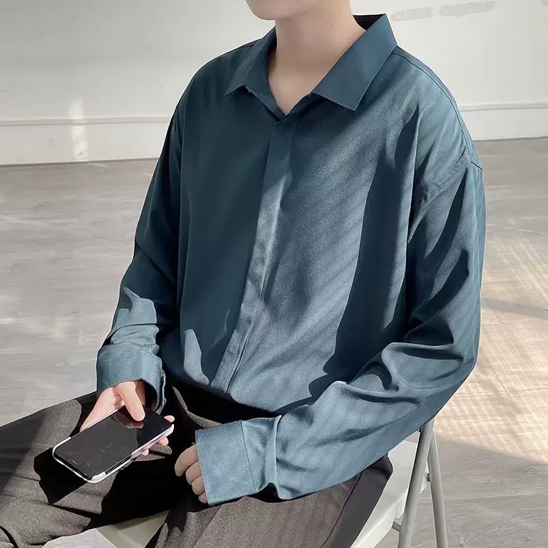 Autumn summer thin jacket, silk black shirt