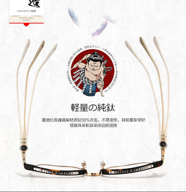 Kính Baogang retro nửa khung kính titan nguyên chất khung nữ thủy triều vuông gương phẳng khung lớn với kính cận thị hoàn thành nam mat kinh hang hieu