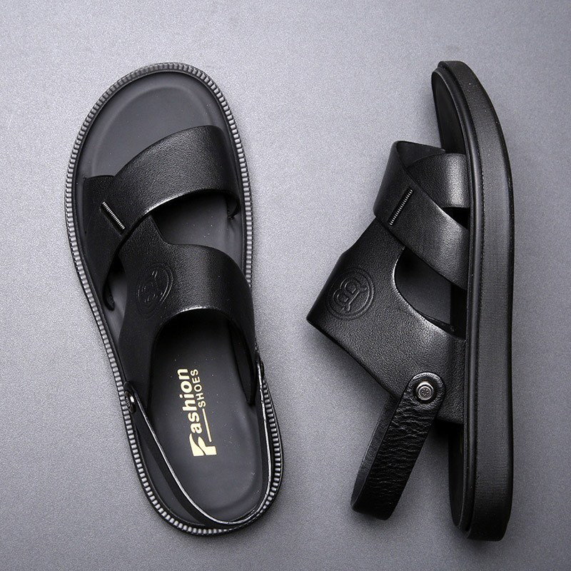 Men's sandals 2022 Summer new Roman shoes genuine leather casual Soft bottom sandals External Wear Dual-use Beach Shoe Male Tide