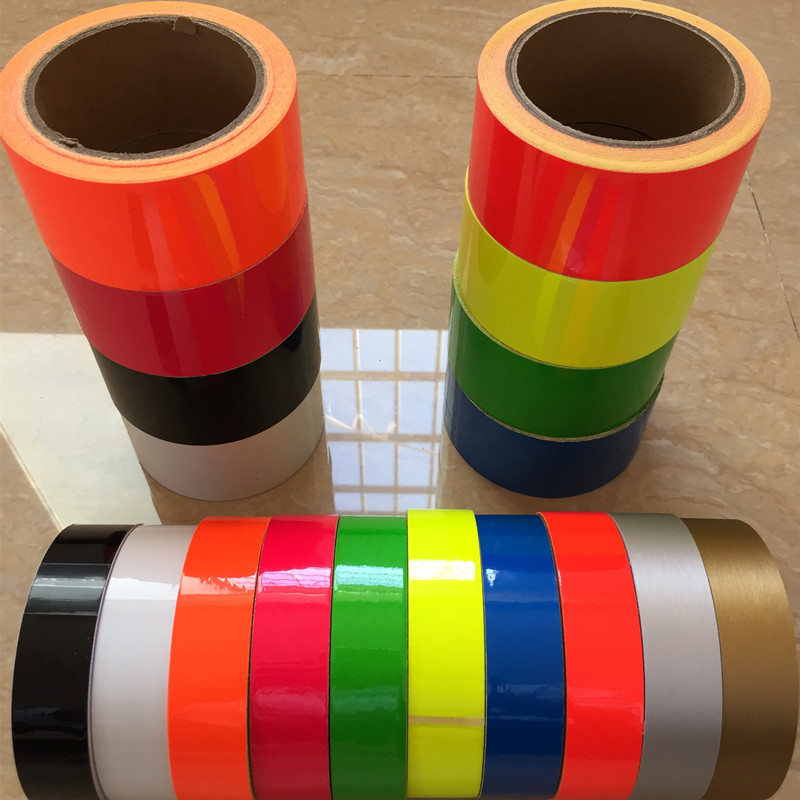 Shop glass stickers brushed gold waistline hospital office sliding door anti-collision stickers eye-catching red decoration