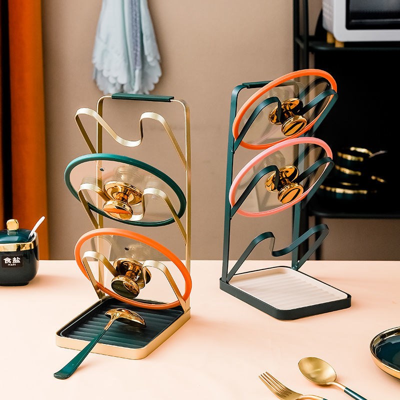 Cover Rack Pan Shovel rack surface kitchen Kitchen Discharge Pan Lid Containing deities Home hanging chopping boards Cutting Board Racks free of punch