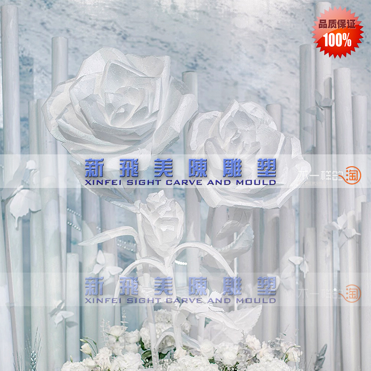 Foam sculpture Peony carving rose sculpture flower foam carving mall beauty sculpture carving