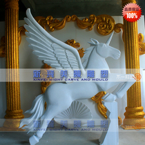 Pegasus foam sculpture props European carved arch Wedding stage set Unicorn wedding bubble carving factory