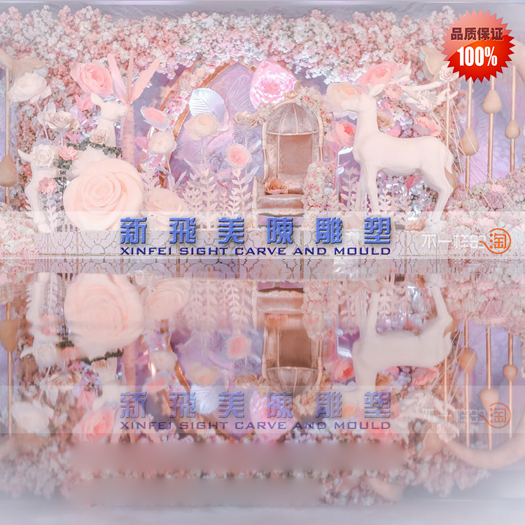 Foam Model Wedding Celebration Wedding Props Rose Sculpture Stage Background Advanced Beauty Chen Bubble Engraving High End Custom