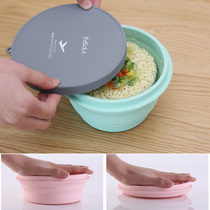 Folding bowl travel portable wild tableware silicone instant bowl retractable wash cup compressed outdoor anti-scalding box Bowl