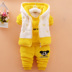 Bé trai mặc mùa thu và mùa đông mẫu ba mảnh phù hợp với trẻ sơ sinh trẻ em cotton trẻ em quần áo mùa đông cho bé mặc áo khoác 0-1-2 tuổi 3 triều quần áo be trai sành điệu Phù hợp với trẻ em