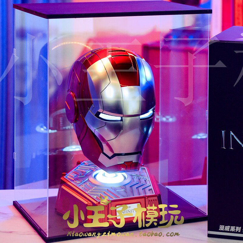 1:1 Iron Man Helmet Mk5 M7 Voice-Activated Transforming Helmet Acrylic Reactor Universal Display Box