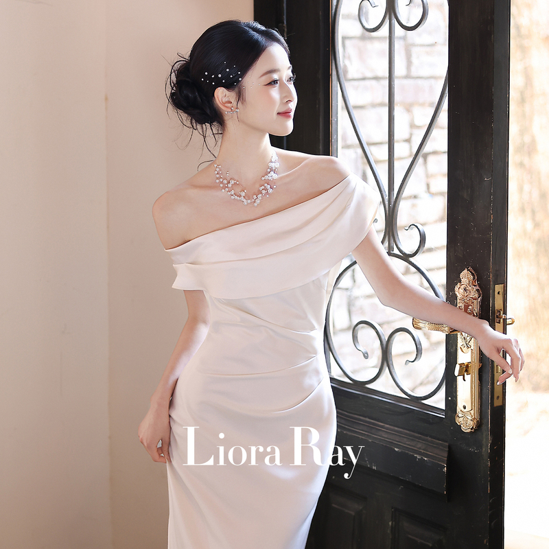 Liora "Mubai" French-Style Off-Shoulder Registration Dress 2026 New Elegant Engagement Adult Dress