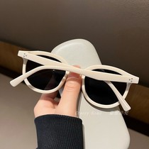British CherryKoko seaside travel small face sunglasses womens white frame retro small frame oval sunglasses