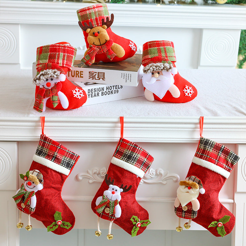 Christmas decorations Small number Christmas Sox Christmas Eve gift bag Christmas tree hanging decoration Elk Socks Candy Bag-Taobao