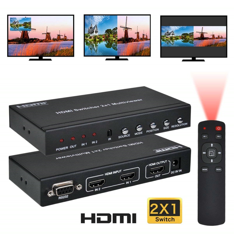 Youting two picture splitter HDMI splitter one-point two seamless switcher 2 in 1 out RS232 remote control