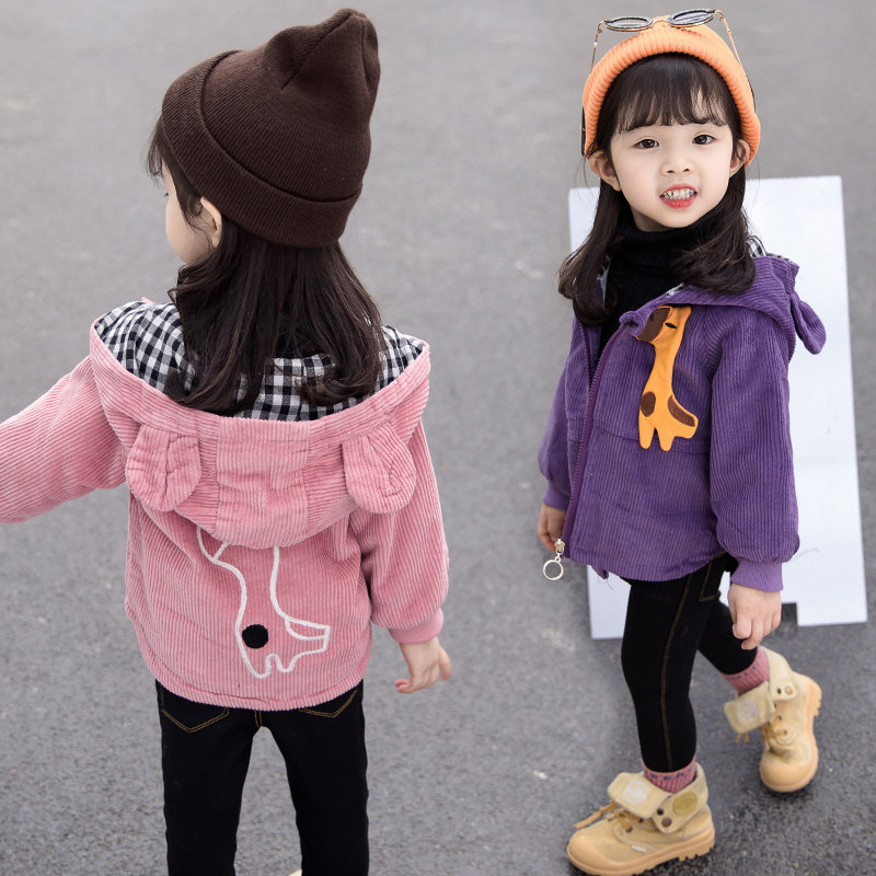 Girl's jacket 2018 new children 1-3-year-old baby autumn and winter clothes foreign blouses 2 little girl lamp covet thickened