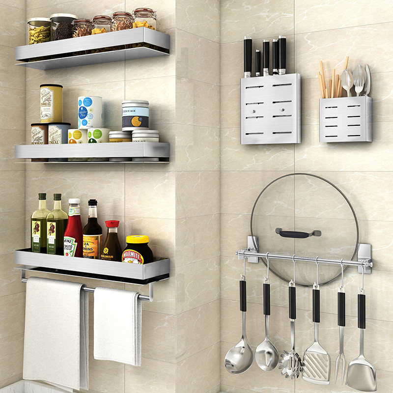 Kitchen corner seasoning tank holder wall kitchen rack 304 kitchen dressing rack kitchen corner rack