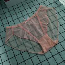 Lace Transparent Little Underpants Women Sensation Full Overdraft Mesh Veil Girl Fire Spicy Super Thin Ice Silk Erotic Dreamlike Middle Waist