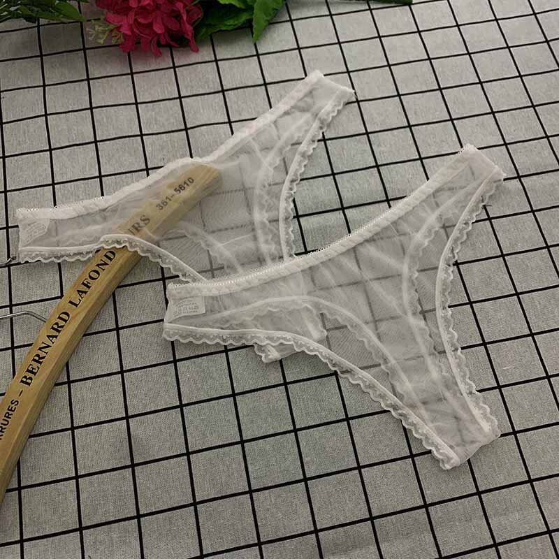 Soft and Sexy Underwear for Women, Hot and Fully Transparent, Ultra-Thin, Nude-Feeling Mesh Thong, See-Through White and Black, Seamless