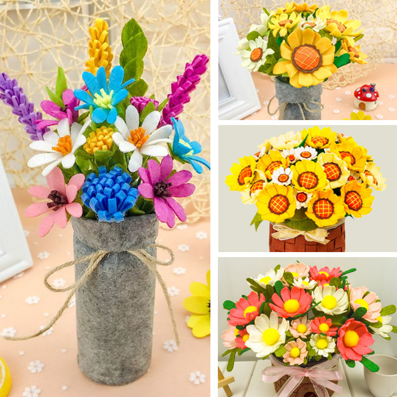 End Afternoon Gift Handcrafted Bouquet Diy Making Material Bag Creative Unwoven Carnation Flowers Send Mom Bestie