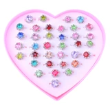 Детское бриллиантовое кольцо, детская игрушка, бусины для принцессы, аксессуар, коробочка для хранения, с драгоценным камнем