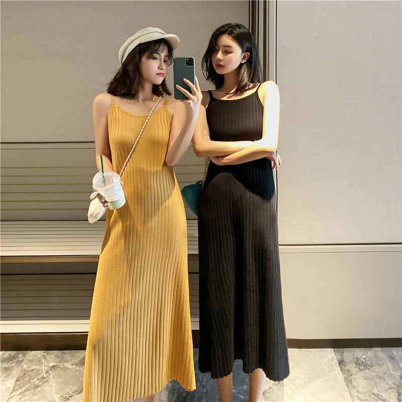 Pregnant women's sundress spring and Autumn fashion knitted pregnant women's sundress tide hot mom inner base skirt knee-length skirt summer