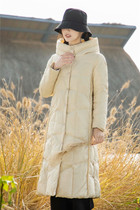 Winter Chinese vintage disc buckle white duck down jacket medium long thick thick warm down jacket