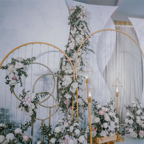 Wedding props High mountains and rivers bead curtain arches wedding scene layout background rainbow shelf road guide wrought iron ornaments