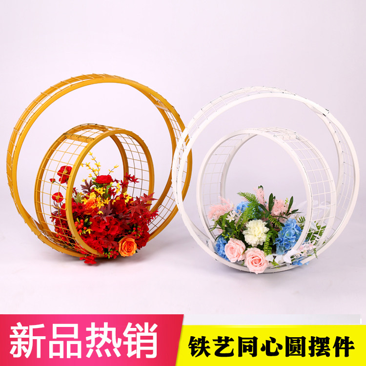 New wedding props Iron Art mesh concentrate wedding roadway scene layout circular wedding decoration