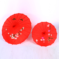 Wedding props Chinese wedding umbrella oil paper umbrella Square dance wedding scene decoration red umbrella props