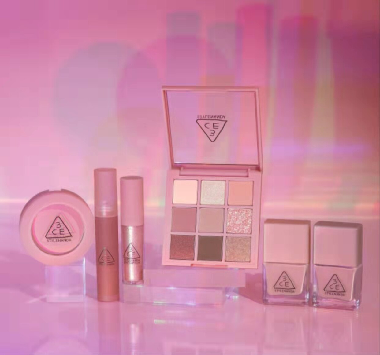 22 years new Korean 3CE oh rosy mauve nine-color eye shadow liquid eye shadow AUTO lip glaze blush