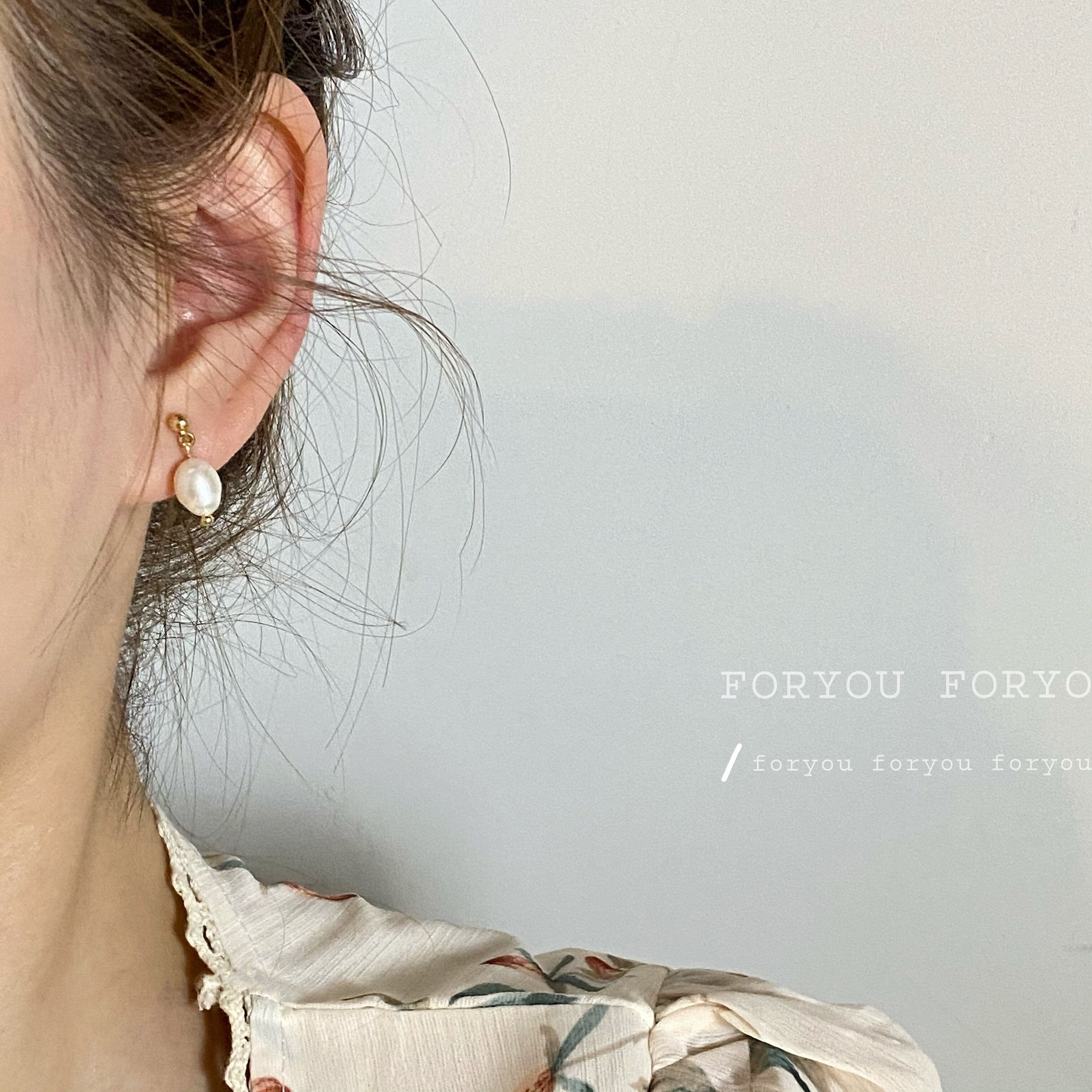 S925 silver needle extremely minimalist 100 hitch freshwater pearl small ear pendant delicacy style earrings with ear pin without ear