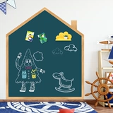 Съемная магнитная стираемая доска для рисования на стену, магнитный домик, обучение, граффити