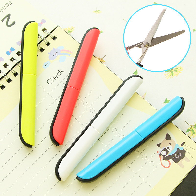 Able Portable Multifunction Scissors Hand Class Students Carry-on Paper Creative Folding Small Number Mini Scissors