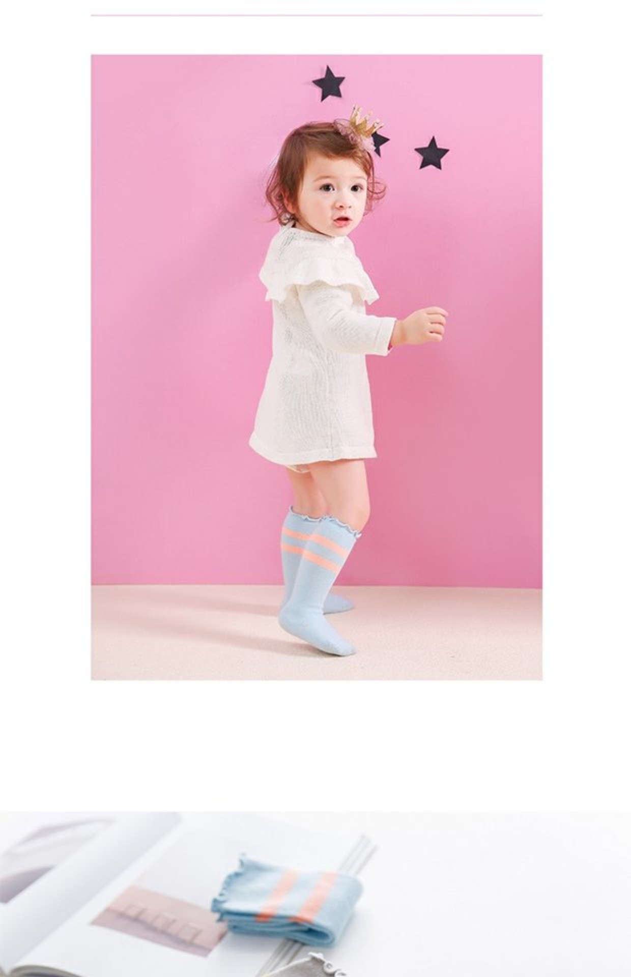 Bít tất trẻ em Vớ cotton cao cho bé sơ sinh Vớ dài cho nam và nữ Vớ bé 0-3-6-12 tháng quần tất giả bốt cho bé gái