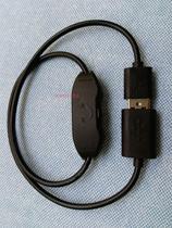 LED monochrome line dimmer light with knob dimmer switch controller USB interface male and female head DC5V Black