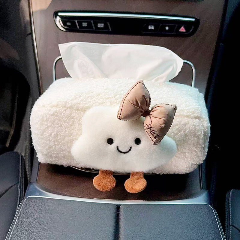 2025 New Car Tissue Box Car Armrest Box Tissue Bag Seat Car Tissue Bag Cloud Girl Cute