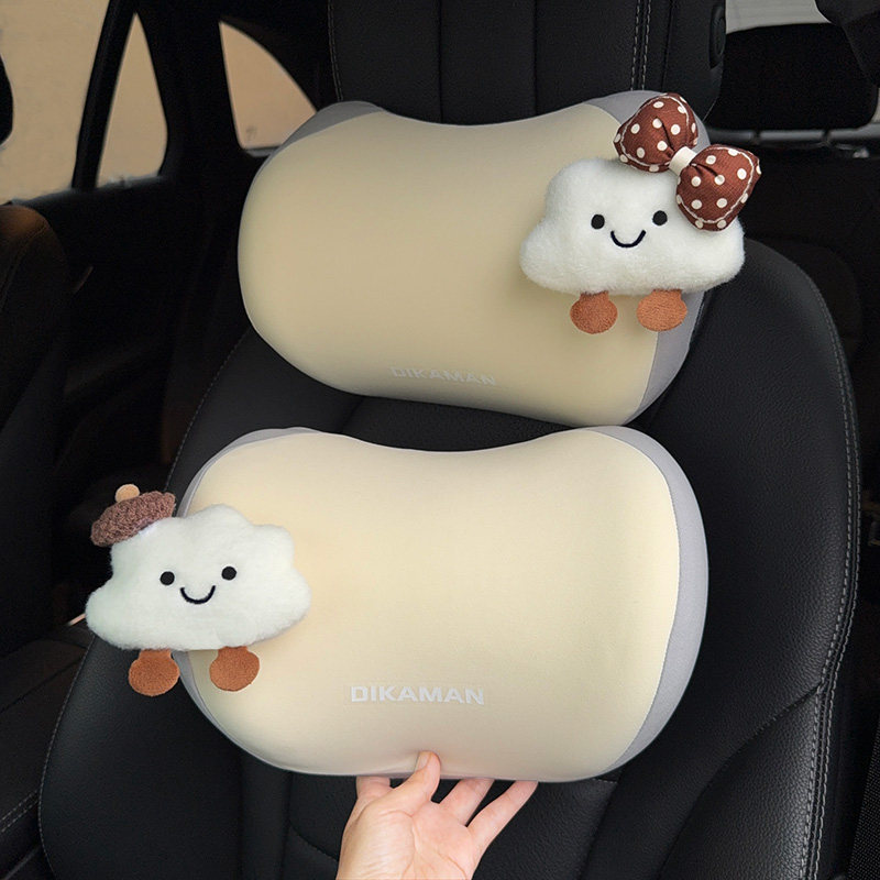2025 New Car Headrest Memory Foam Car Seat Neck Pillow Cute Cloud Car Neck Pillow