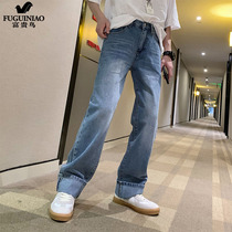 Rich Expensive Bird Jeans Man 2021 New Loose Straight Drum Spring Autumn Money high-end personality Korean version Trend mens pants