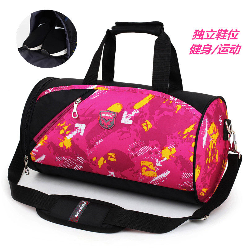 New fitness bag women's sports bag portable travel bag luggage bag independent shoes men's training bag shoulder drum bag