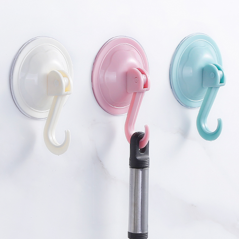 Creative Vacuum Powerful Suction Cup Door Rear Hook Kitchen Bathroom Glass No-Mark Nail Towel Wall-hanging Hanger Glued Hook