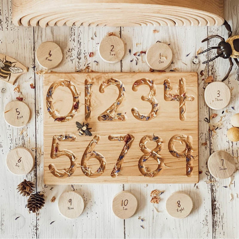 Export to Korea Beech children's alphanumeric writing board blindfold teaching aids Groove practice template Early education toys