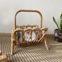 korean ins children rattan drawing newspaper rack baby room decoration storage basket eco-friendly storage basket photography props
