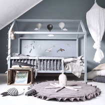  ins explosion childrens bed boys and girls single bed with guardrail solid wood floor bed frame indoor tent game house