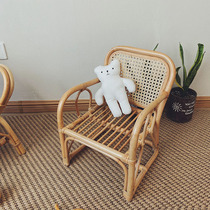 korean ins rattan chair imported indonesian rattan small square chair photography props natural rattan sofa simple dwarf stool