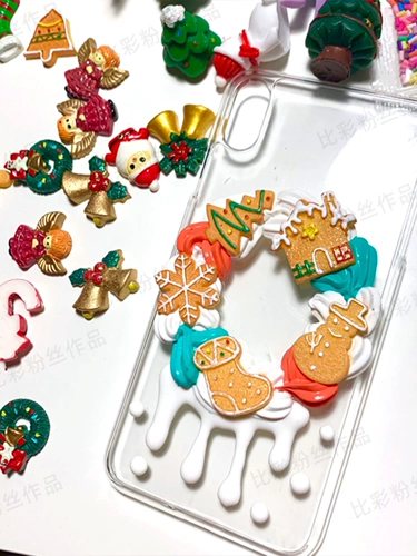 比彩 Реалистичная кремовая игра с едой, чехол для телефона, набор материалов, «сделай сам»