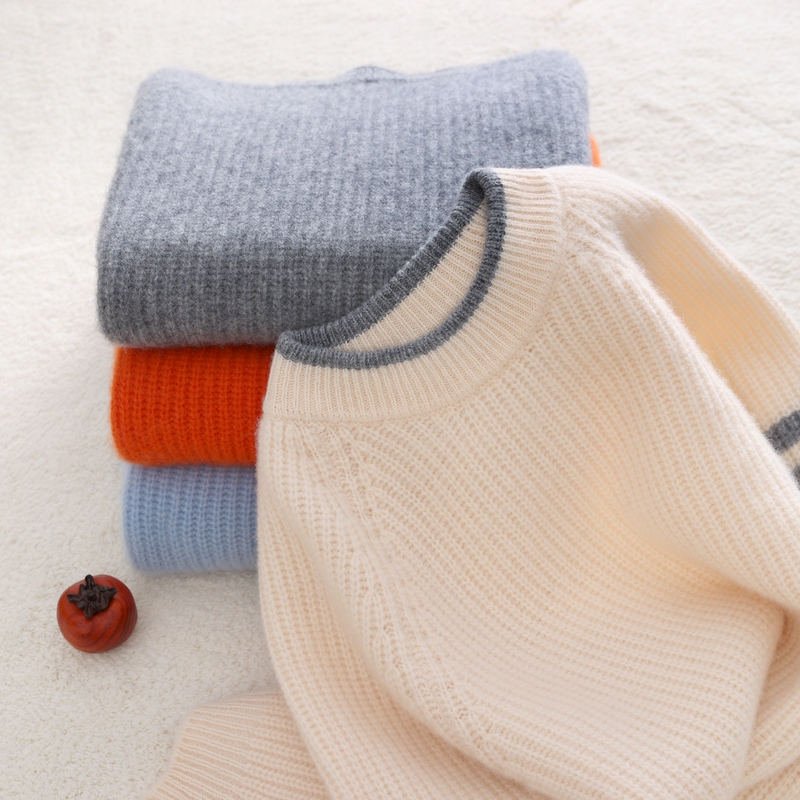 Extra Thick and Warm~ Children's 100% Australian Merino Wool Crew Neck Thickened Knit Base Sweater for Boys and Girls