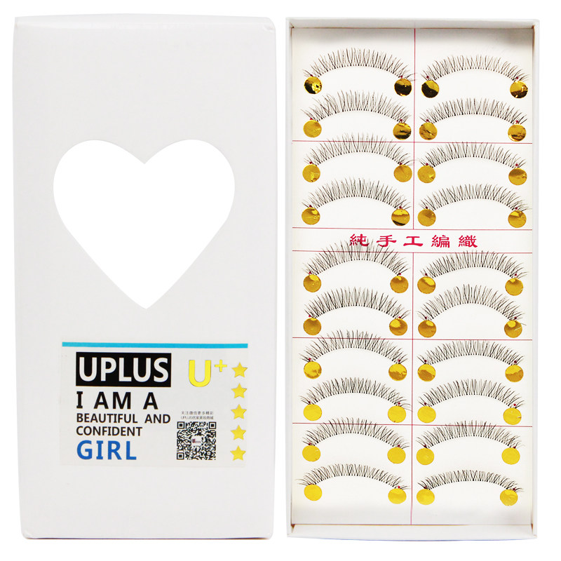 UPLUS Superior Slim natural subsection false eyelash 216 eye lashes 10 for loading false eyelash glue 2ml