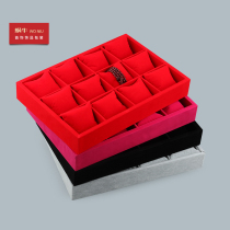 12-grid pillow plate watch chain plate jewelry plate jewelry display shelf flannel jewelry tray counter storage box