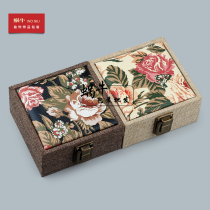 Brown hemp printing bracelet box jade bracelet box hand string box jewelry box jewelry box jewelry storage box gift box