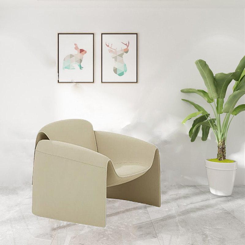 New minimalist modern small family style fabric sofa M word single leisure chair Villa Living Room Nordic Design Sofa